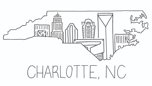 Charlotte Skyline in NC Print