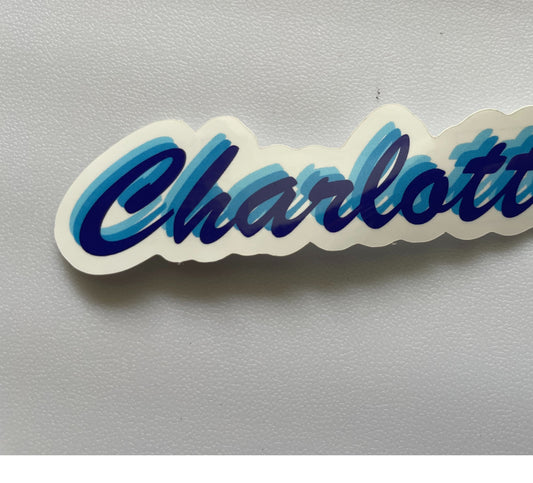 CLT Script Sticker (Blue)